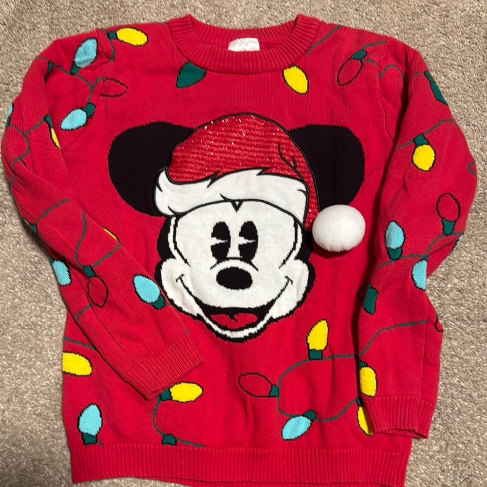 Disney Red Mickey Mouse Christmas Sweater